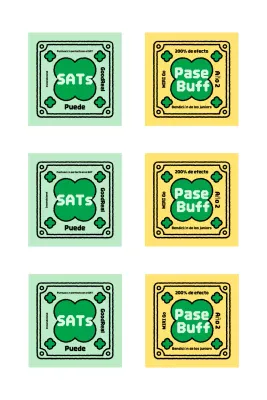 Pegatina con amuleto de alegría para la prueba de capacidad académica universitaria vintage