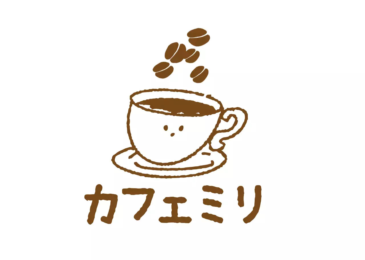 茶色 シンプル カフェ ロゴ 業種イラスト