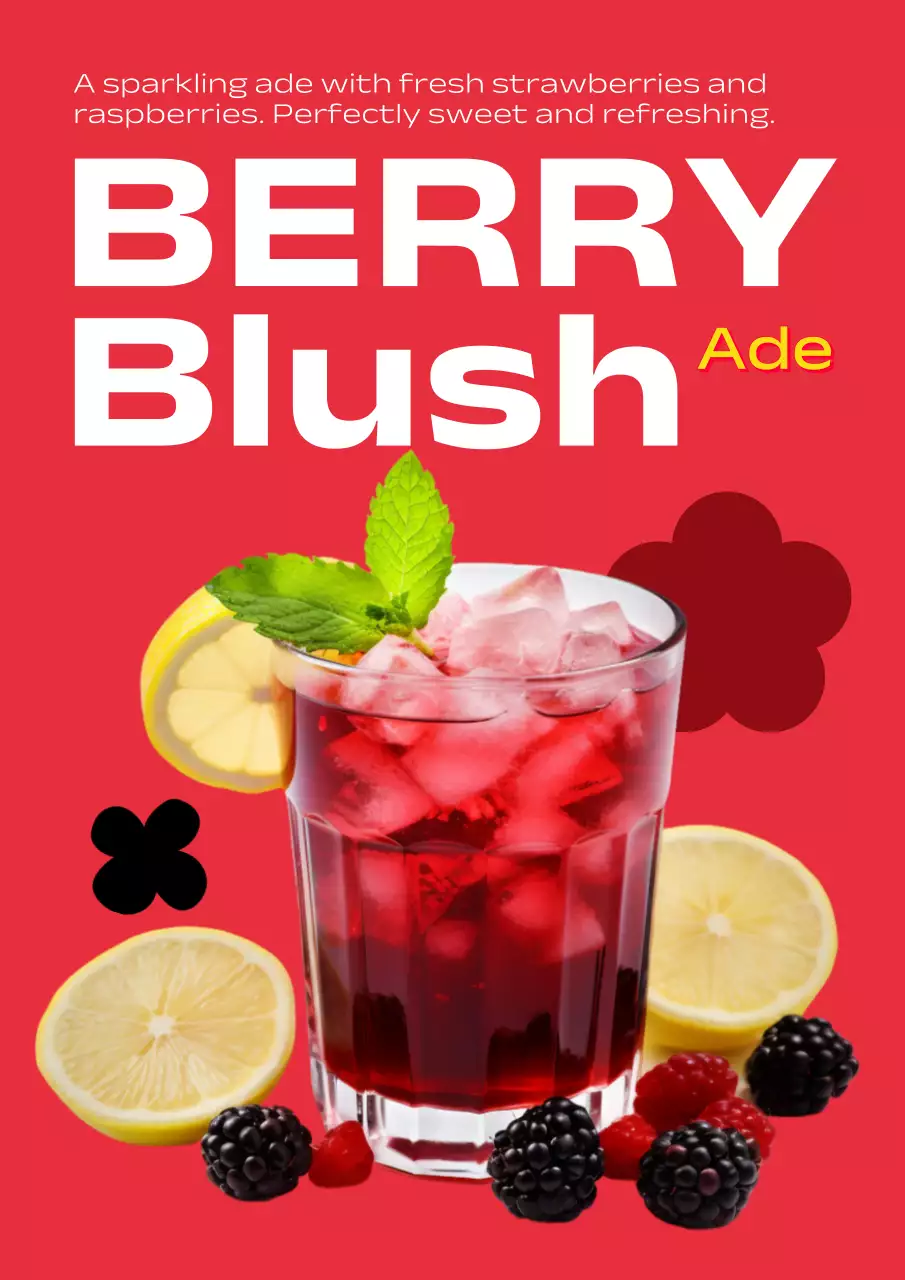 赤 ポップ ドリンク ポスター