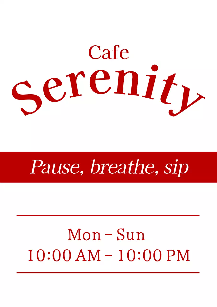 赤 シンプル カフェ 看板 テキスト