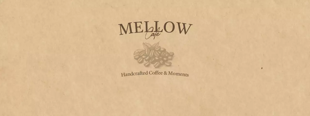 ベージュ クラシック カフェ ロゴ 単色イラスト