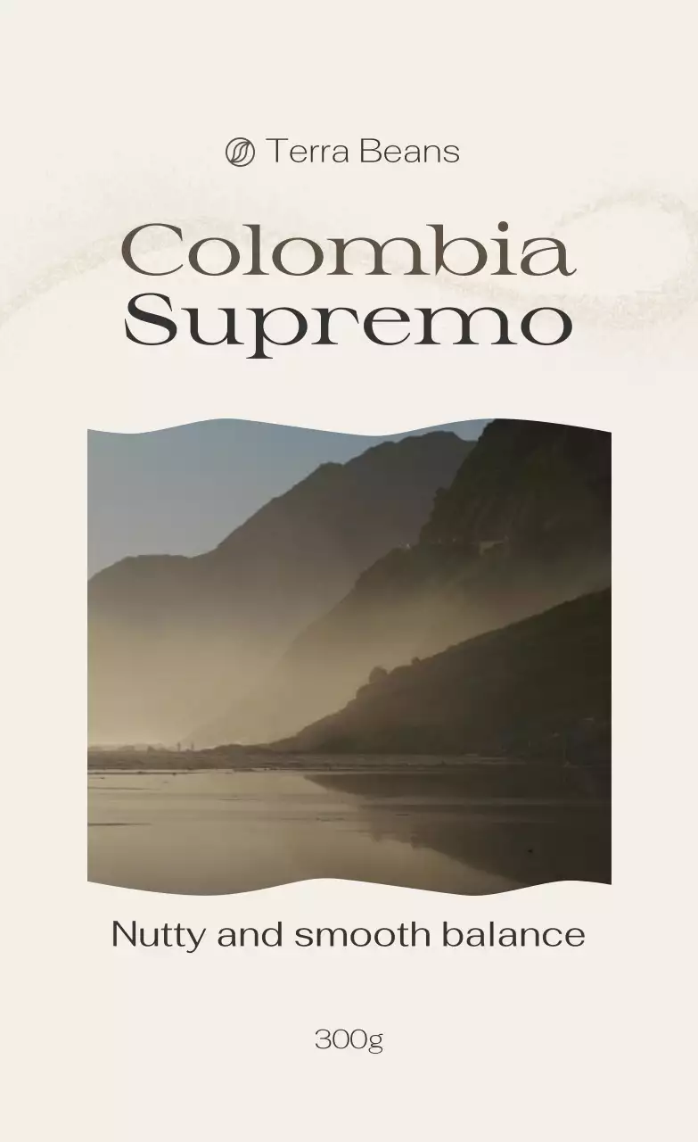 ベージュ シンプル コーヒー ラベル コーヒー豆ラベル