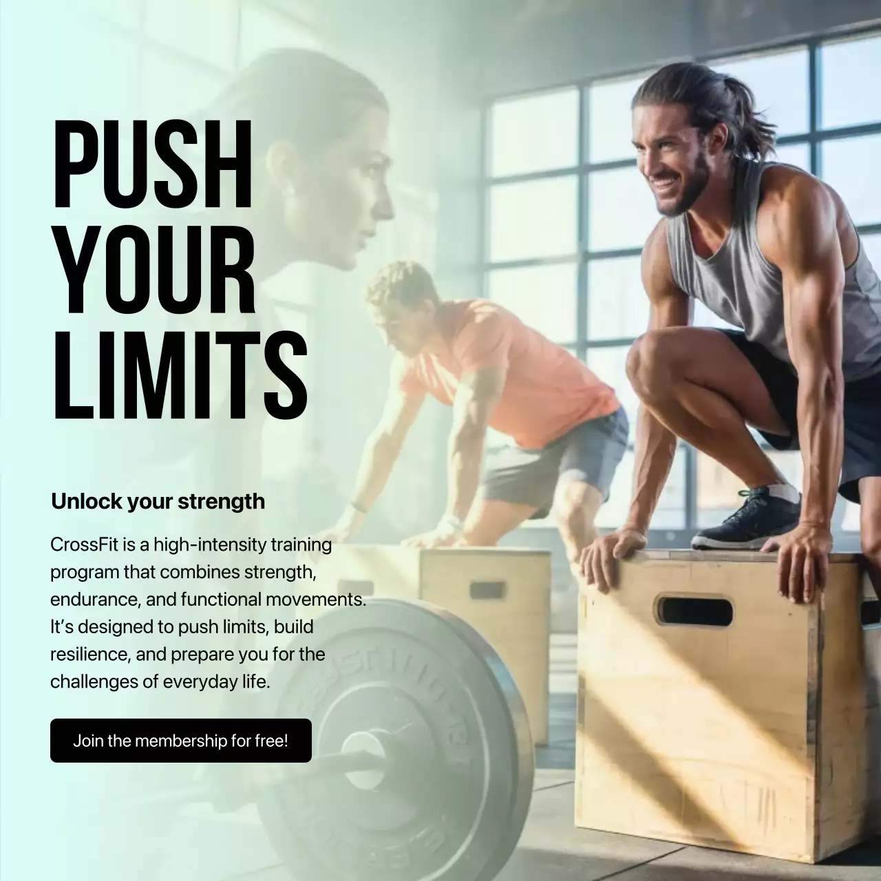 teal modern fitness promotion