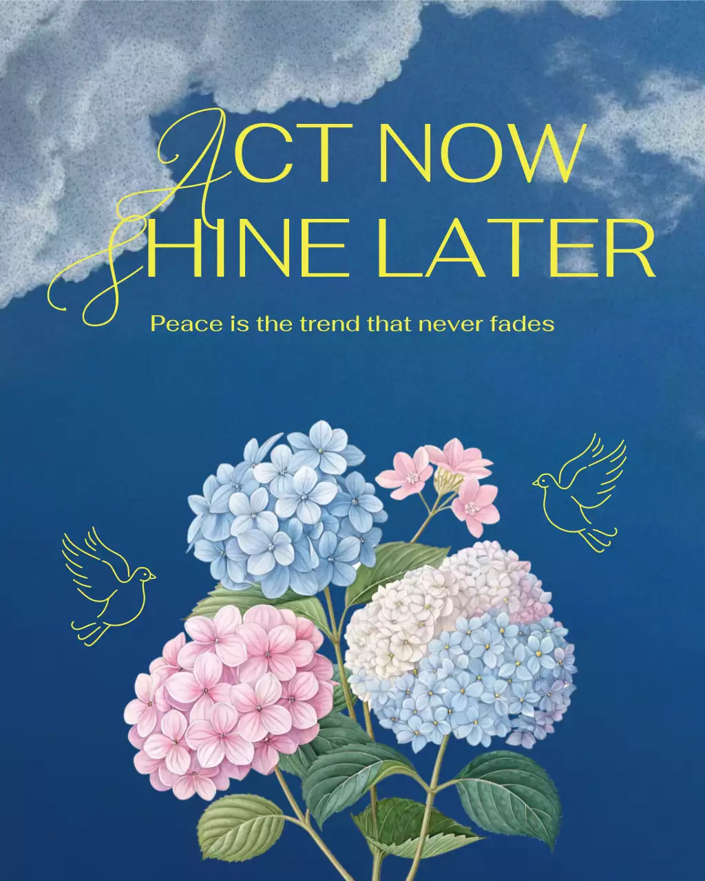 Blue Aesthetic Peace Day Announcement Instagram Post