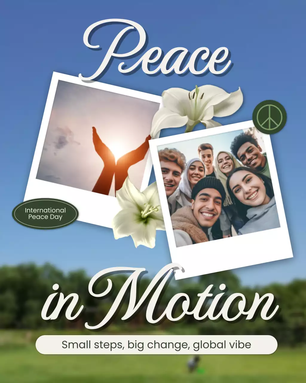 Green Elegant Peace Day Announcement Instagram Post