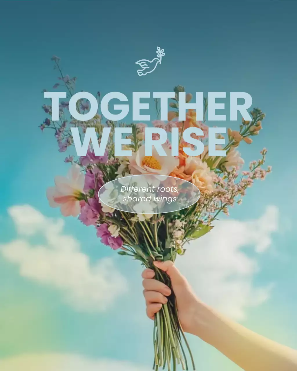 Blue Minimal Peace Day Announcement Instagram Post