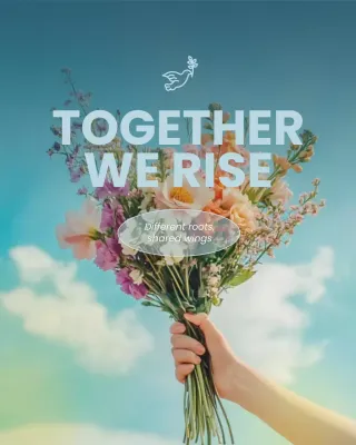 Blue Minimal Peace Day Announcement Instagram Post