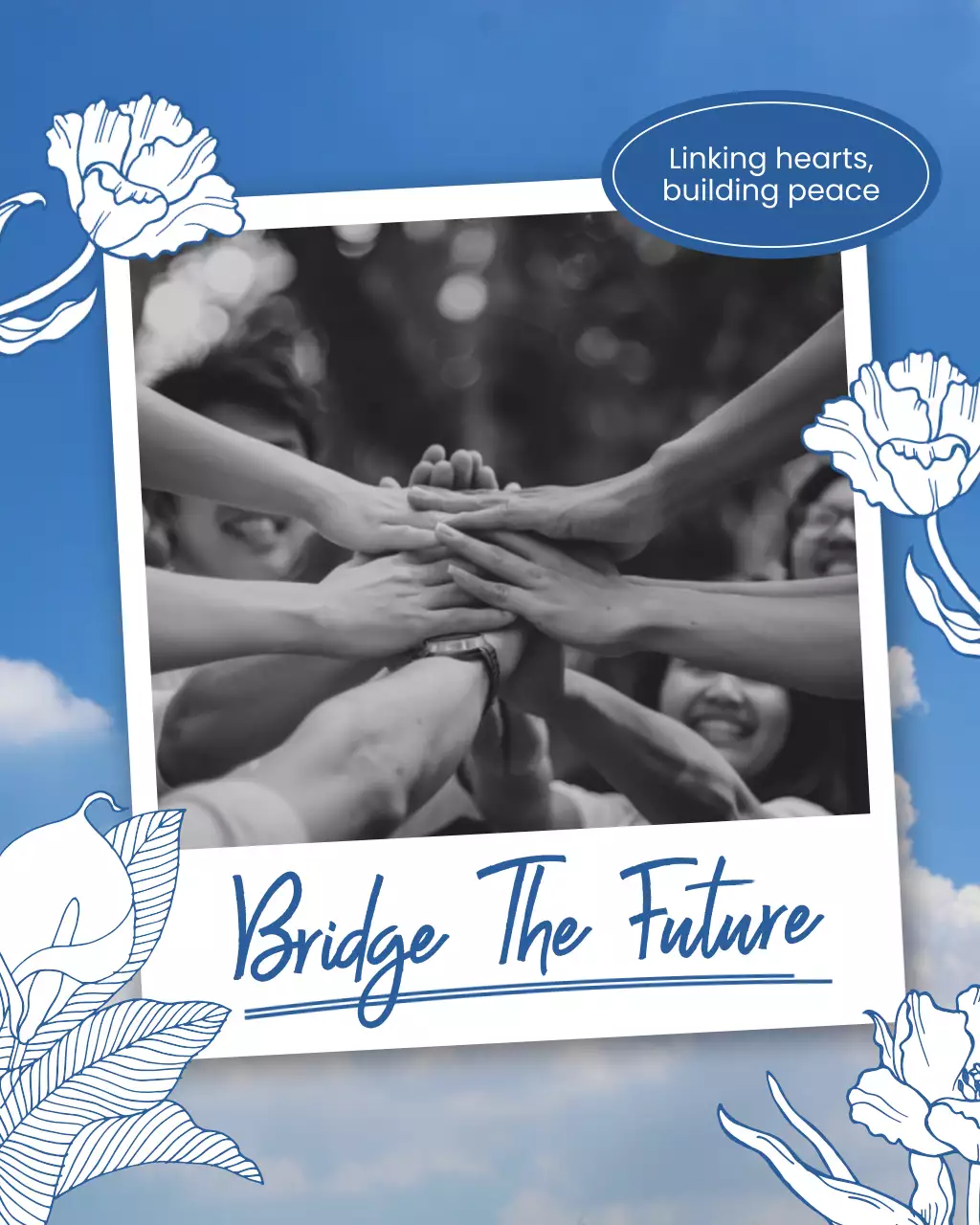 Blue Modern Peace Day Announcement Instagram Post