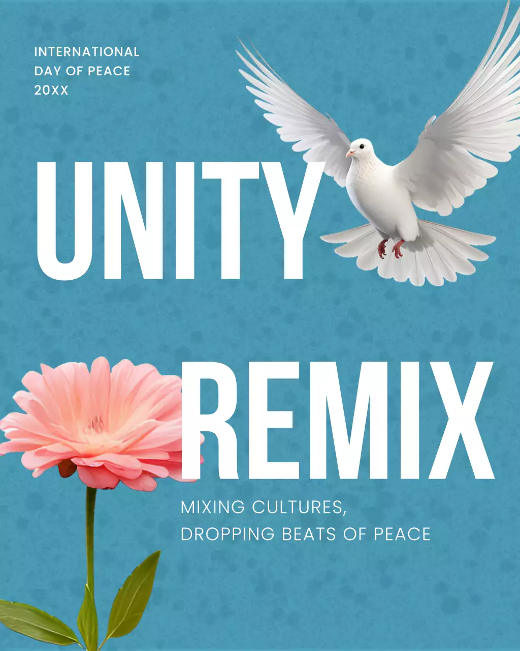 Blue Modern Peace Day Announcement Instagram Post