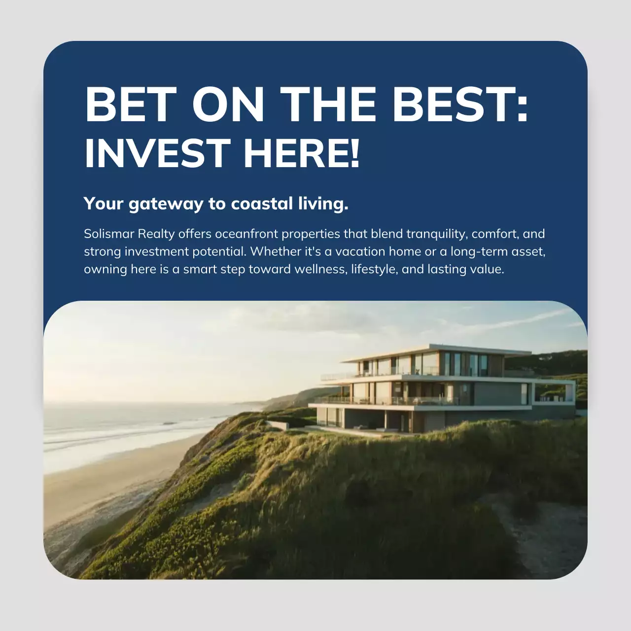 Blue Modern Real Estate Promotion Instagram Post