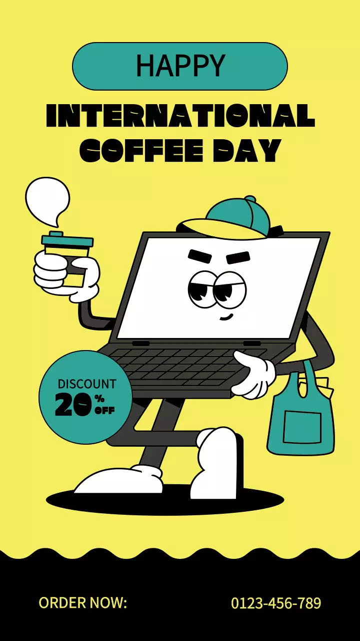 노랑 키치 커피 할인 행사