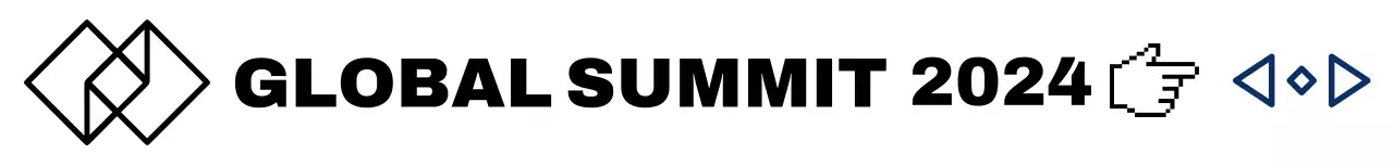 白黒 モダン コンファレンス ロゴ 図形テキスト