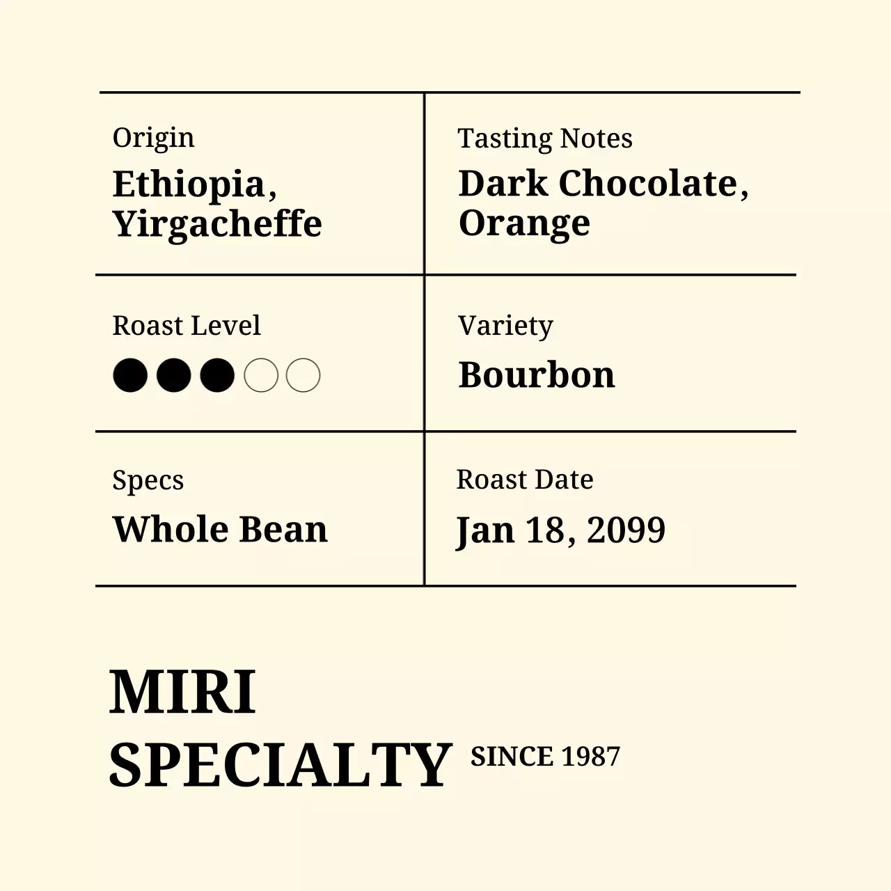 ベージュ シンプル コーヒー ラベル コーヒー豆紹介