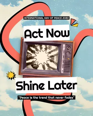 Colorful Retro Pop International Peace Day Instagram Post