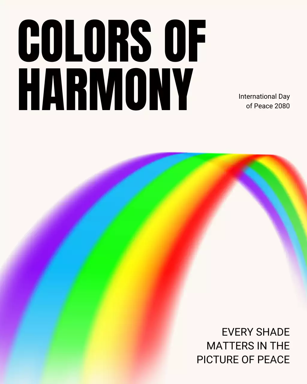 Vibrant Colorful Rainbow Swiss Typography Style International Peace Day Instagram Post