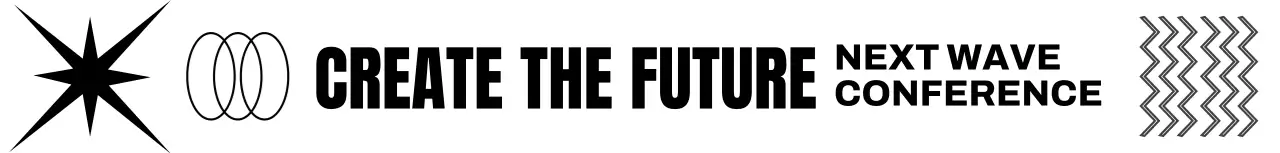 白黒 モダン コンファレンス ロゴ 図形テキスト