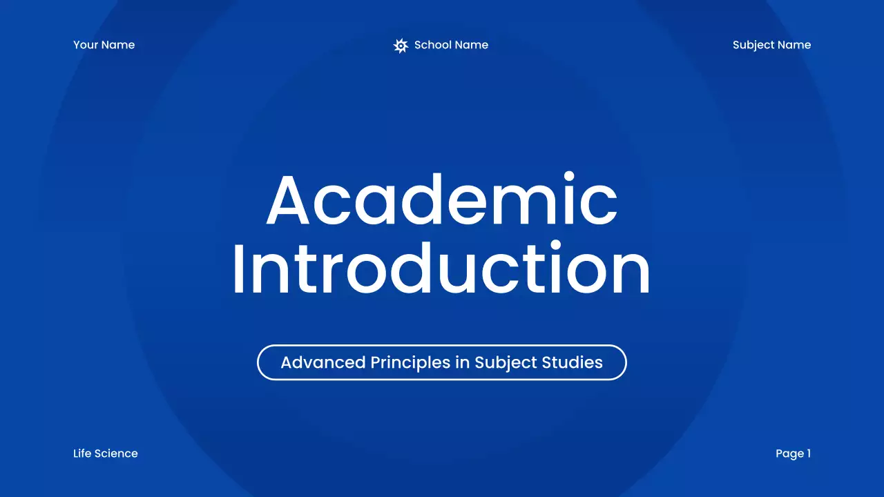 블루 모던 학술 프레젠테이션