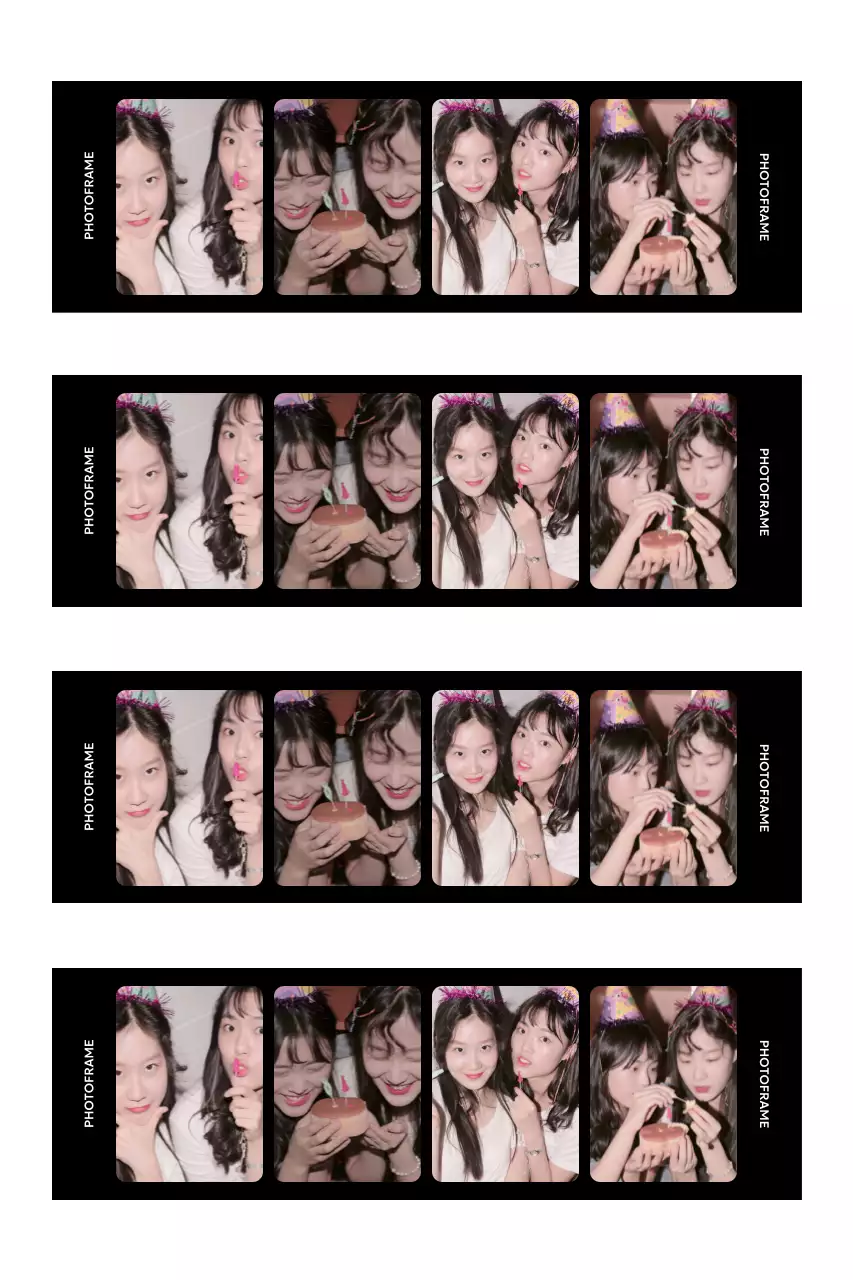 검정 아기자기한 인생네컷 포토프레임