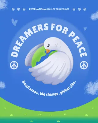 Blue Modern International Peace Day Instagram Post