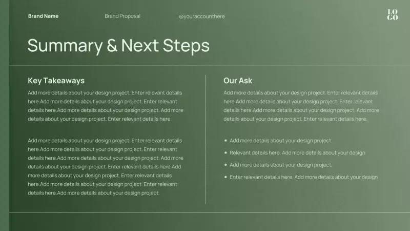 Green Minimal Brand Strategy Proposal Presentation