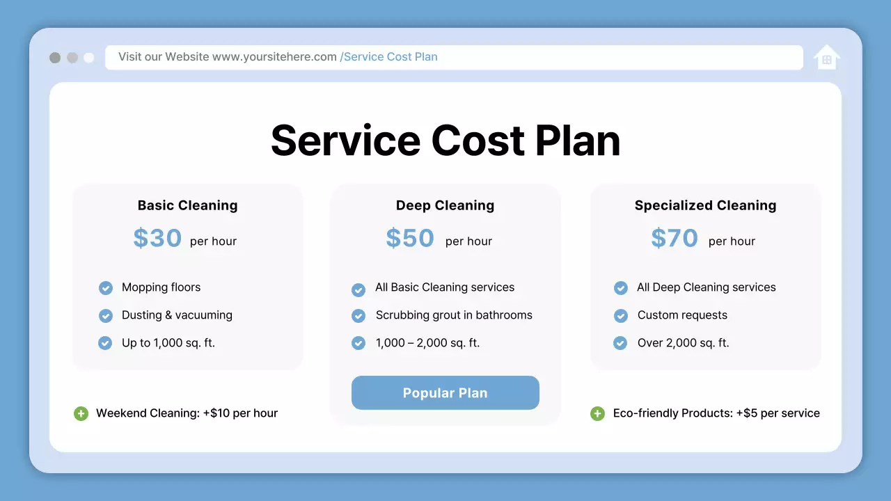 블루 모던 클리닝 가이드 프레젠테이션