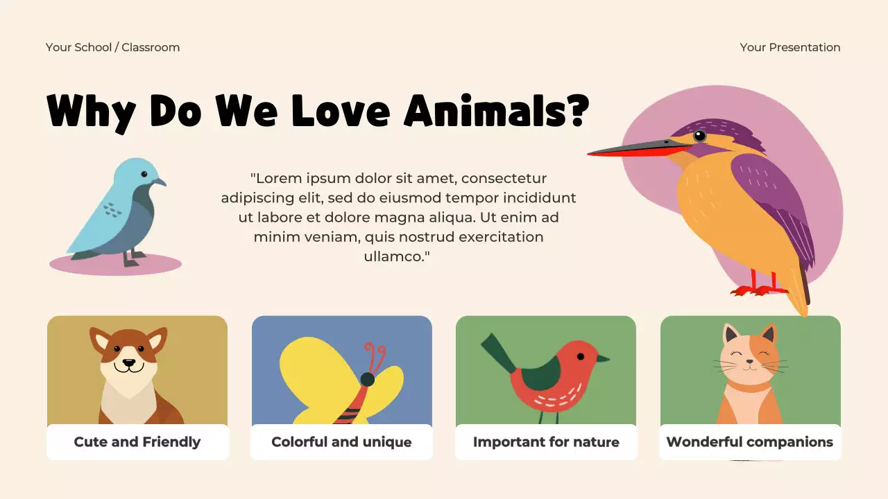 Blue Playful Animals Adventure Presentation