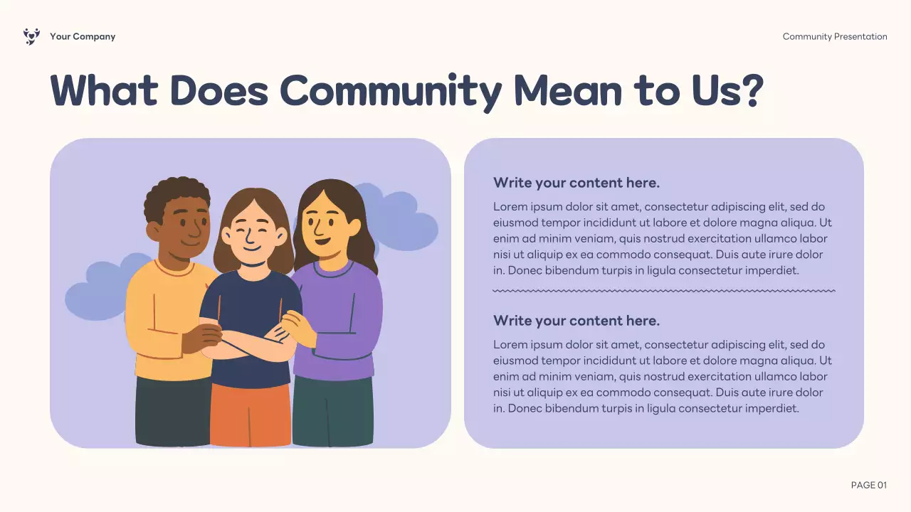 Purple Illustration Inclusive Community Presentation