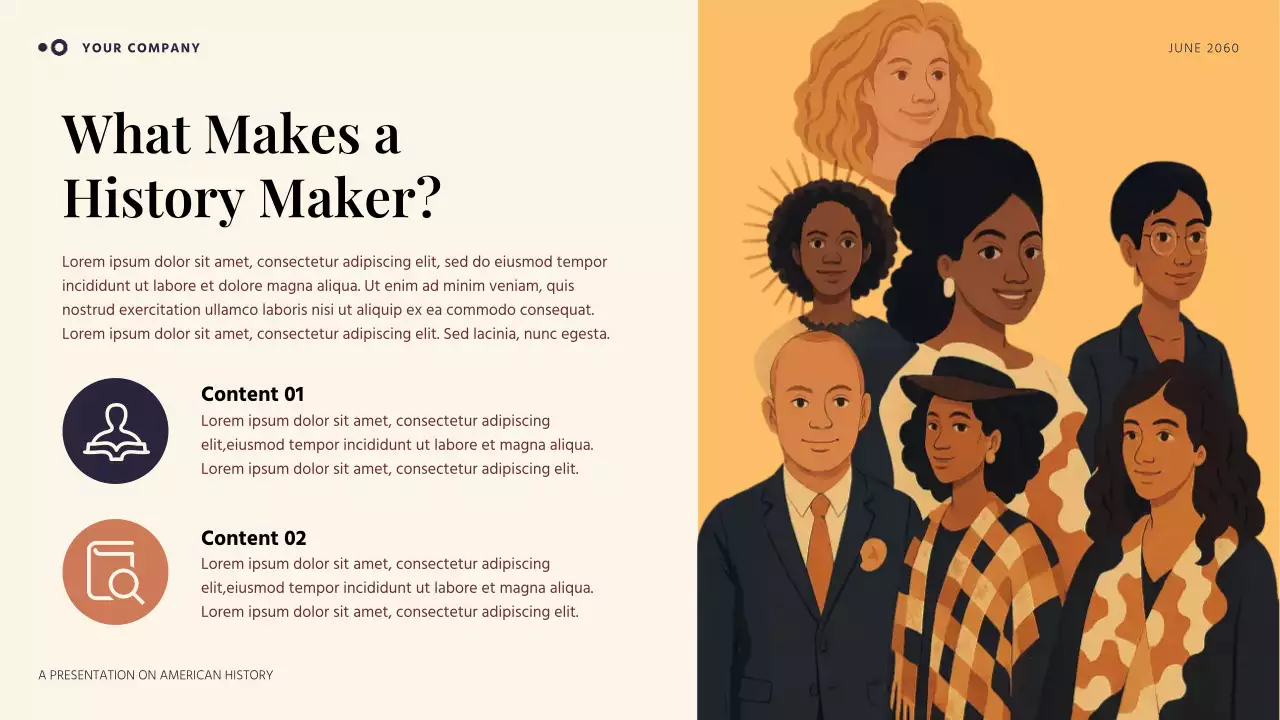 Orange and Blue Simple American History Presentation