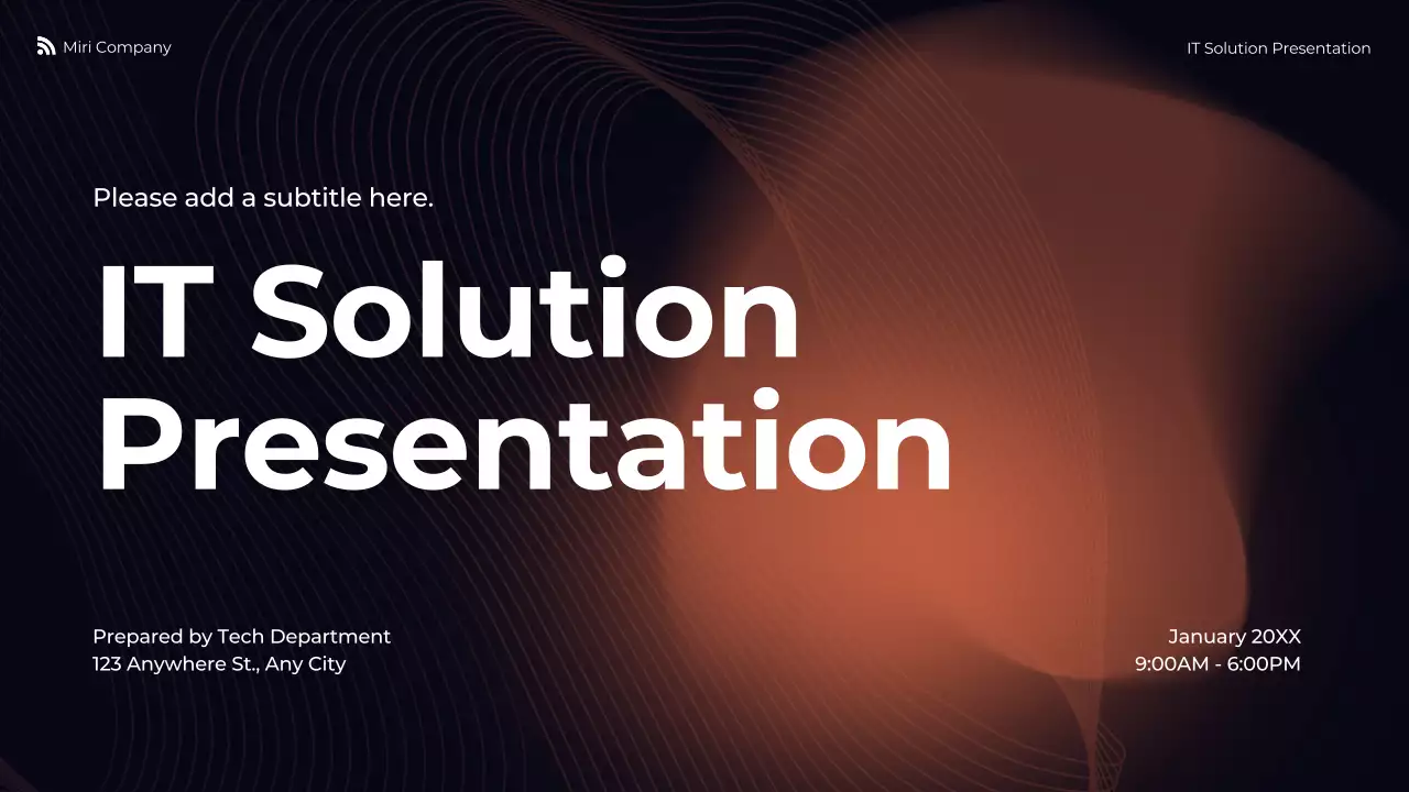 orange modern IT presentation