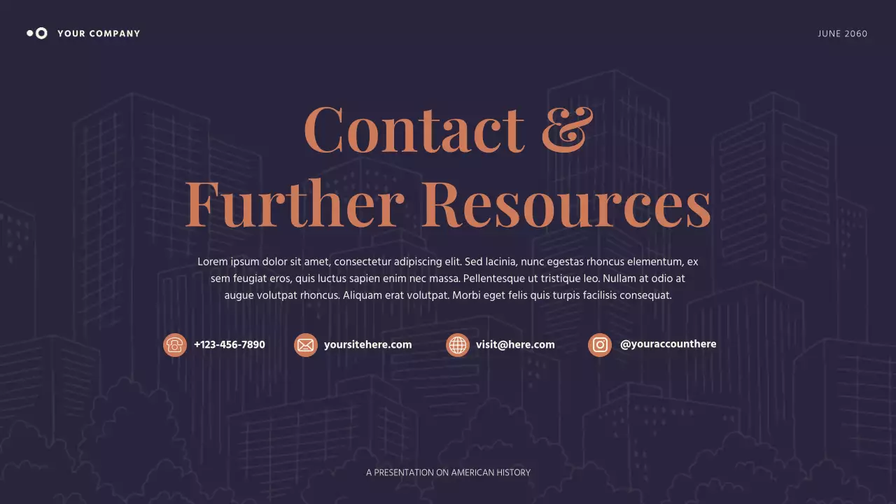 Orange and Blue Simple American History Presentation