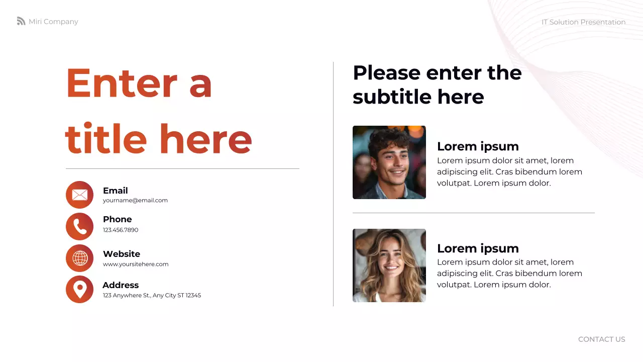 orange modern IT presentation