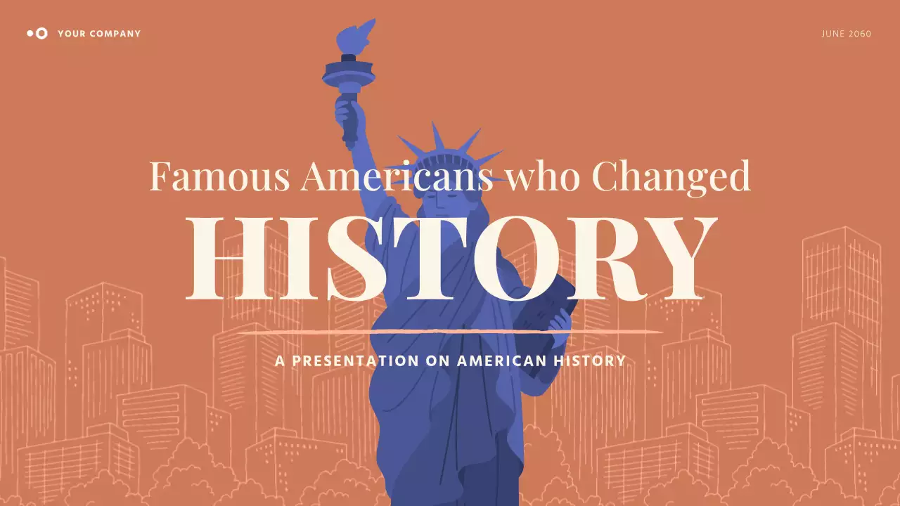 Orange and Blue Simple American History Presentation