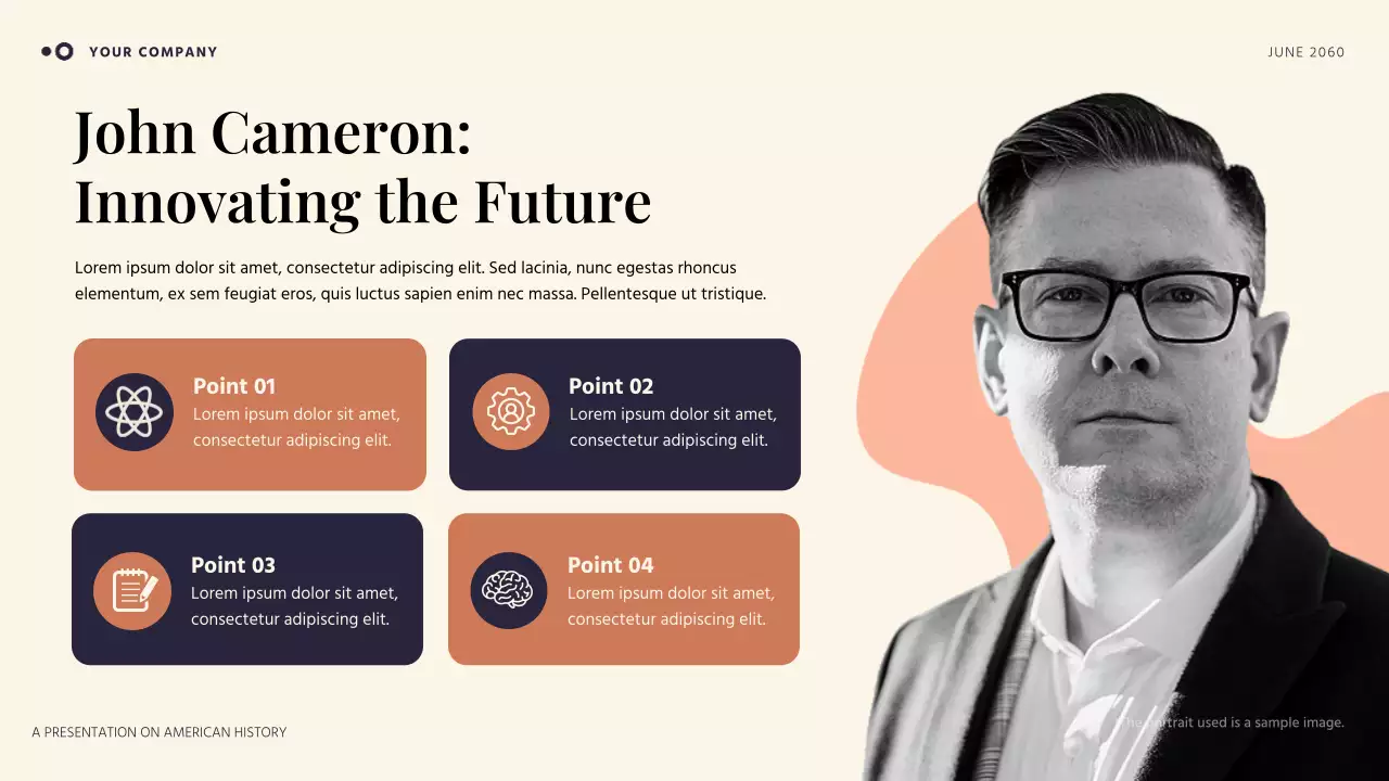 Orange and Blue Simple American History Presentation