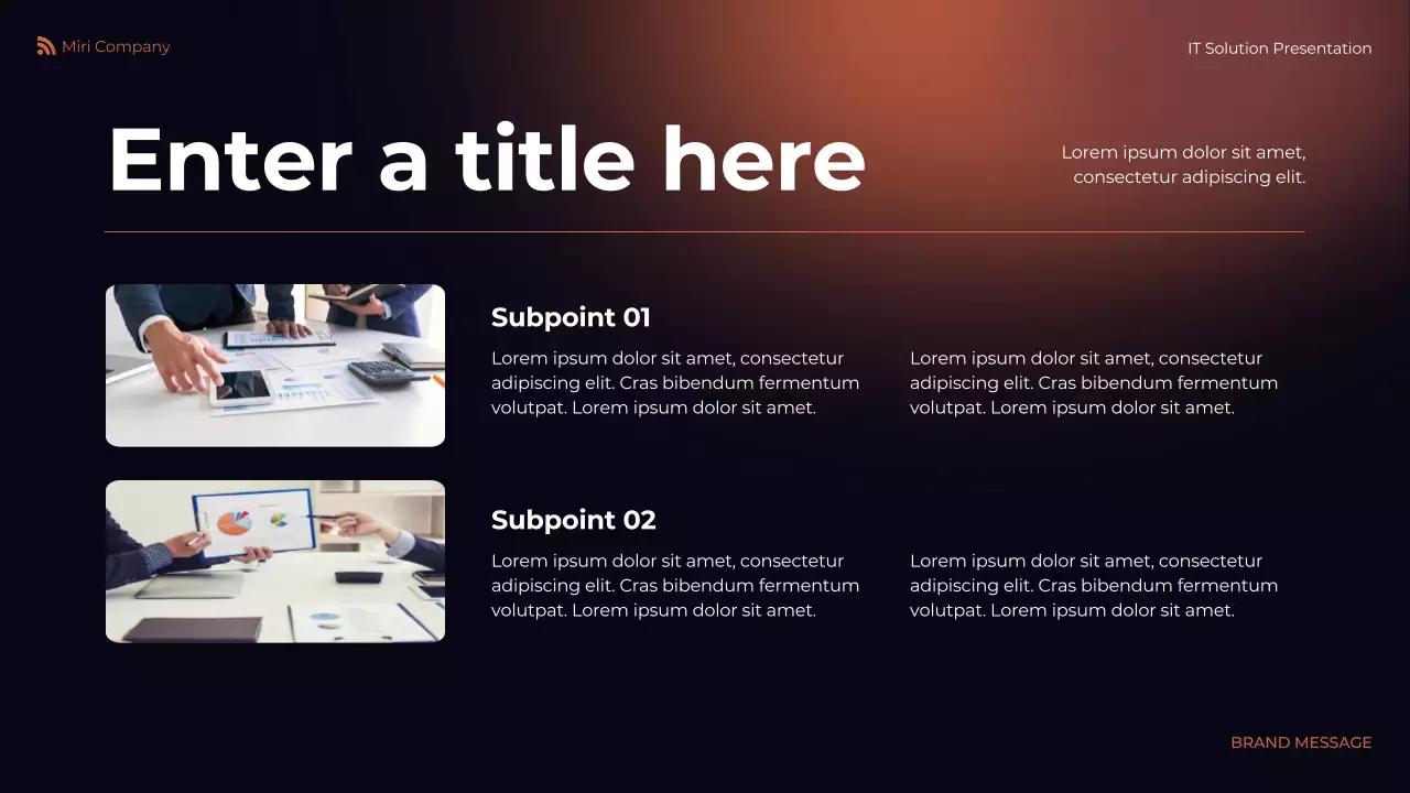 orange modern IT presentation