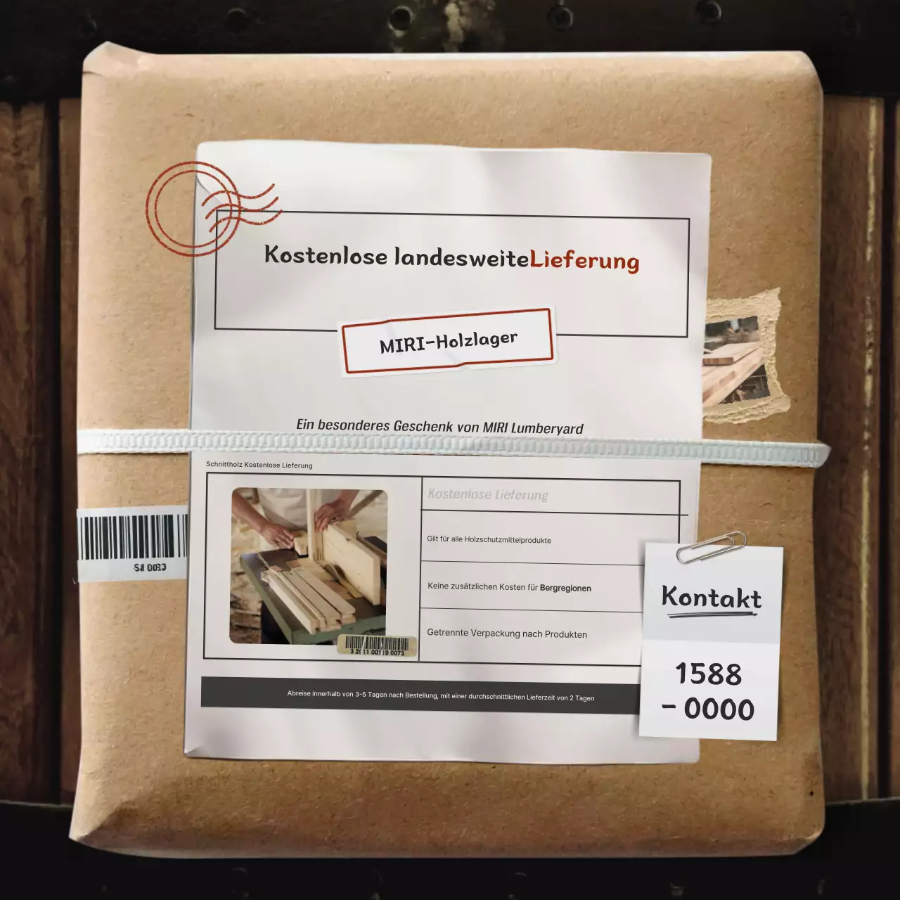 Brown Clean Lieferinformationen Anzeige