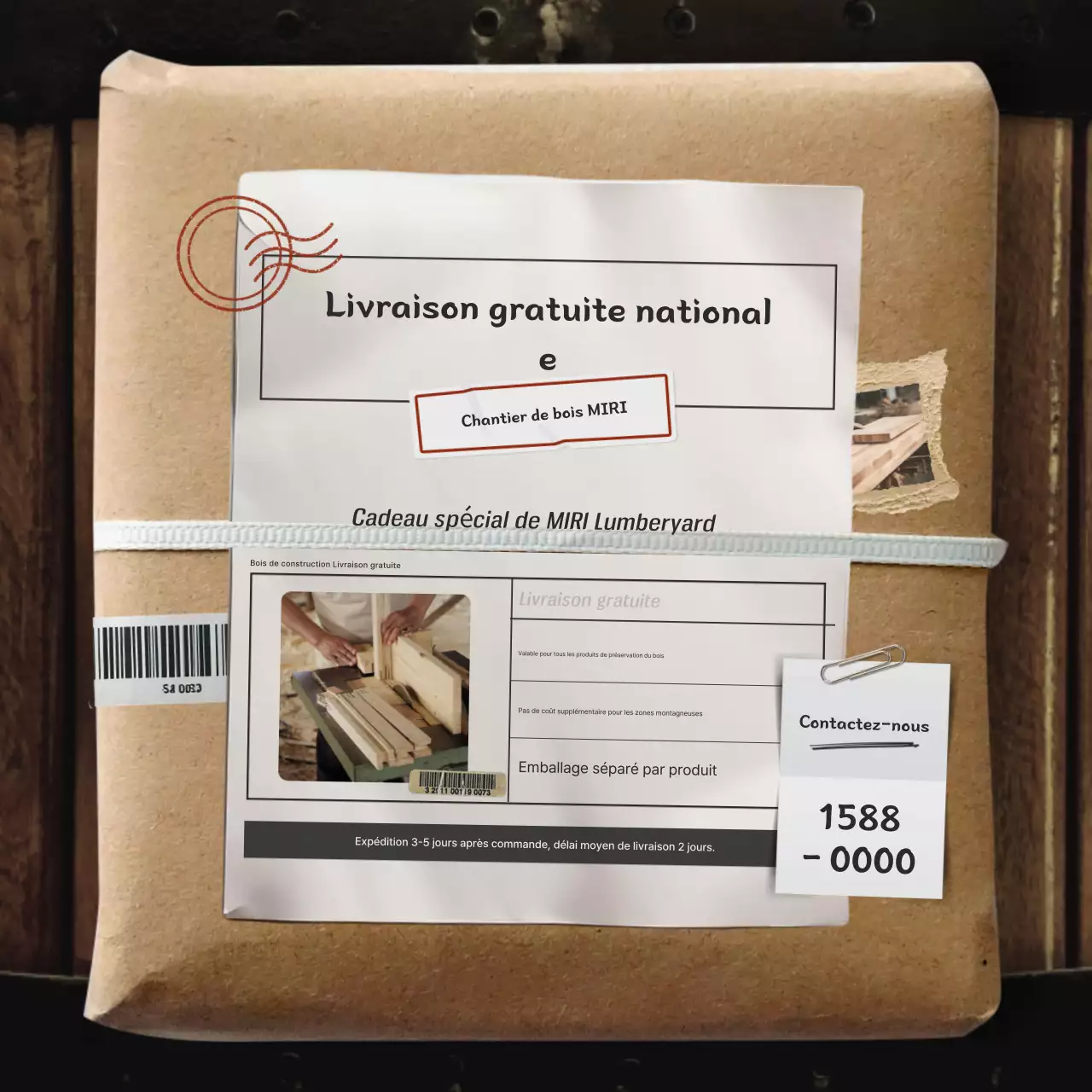 Publicité sur les informations de livraison de Brown Clean