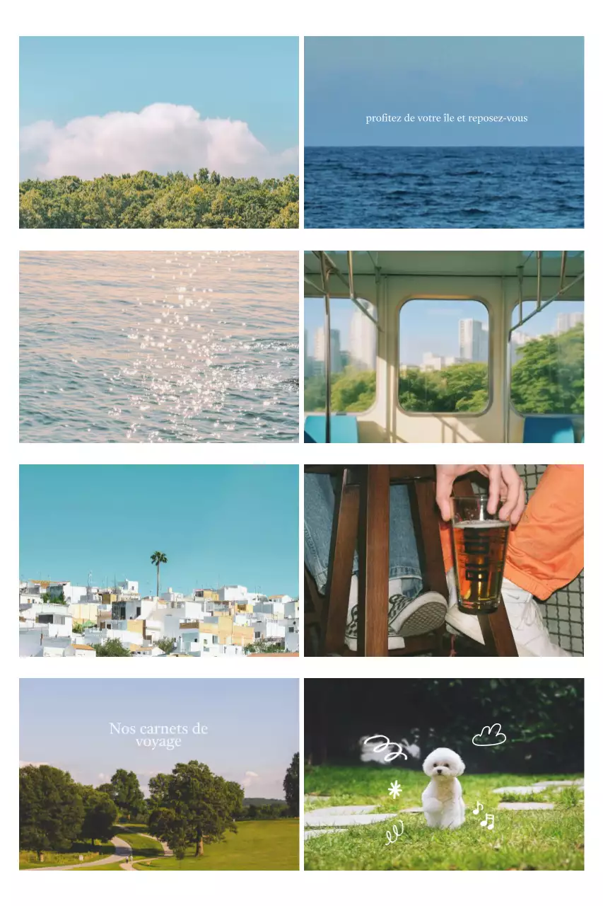 Portfolio de voyage vintage bleu ciel