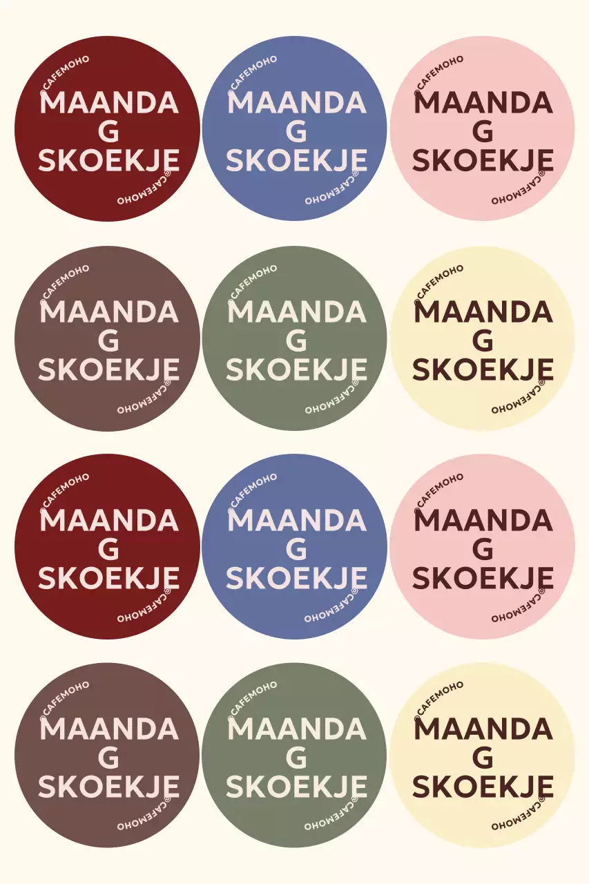 Beige eenvoudige stickerartikelen