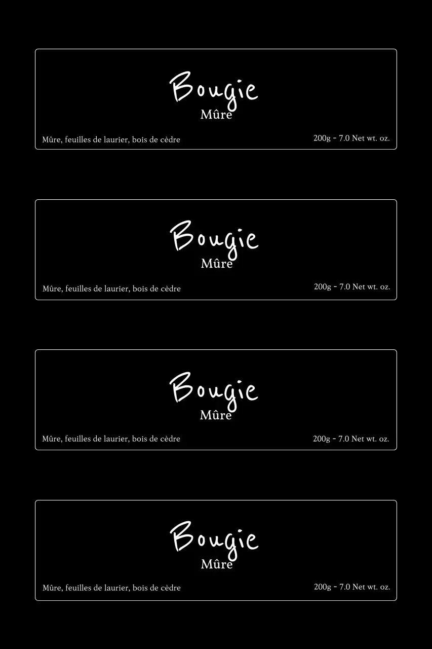 Publicité pour une bougie simple noire