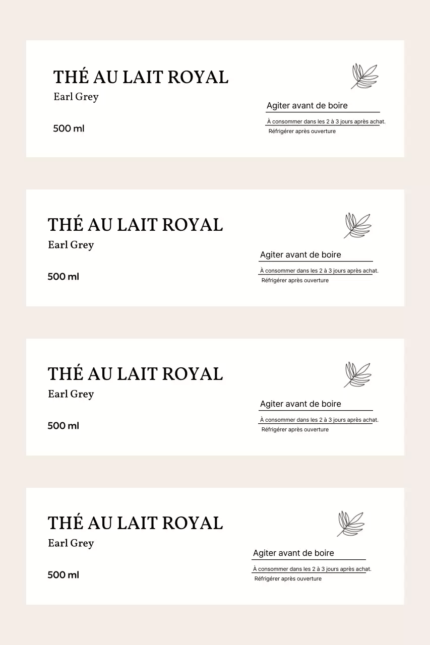 Étiquette de boisson simple beige