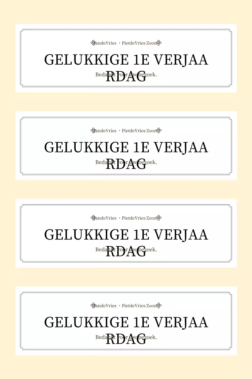 Beige eenvoudige verjaardagsuitnodiging