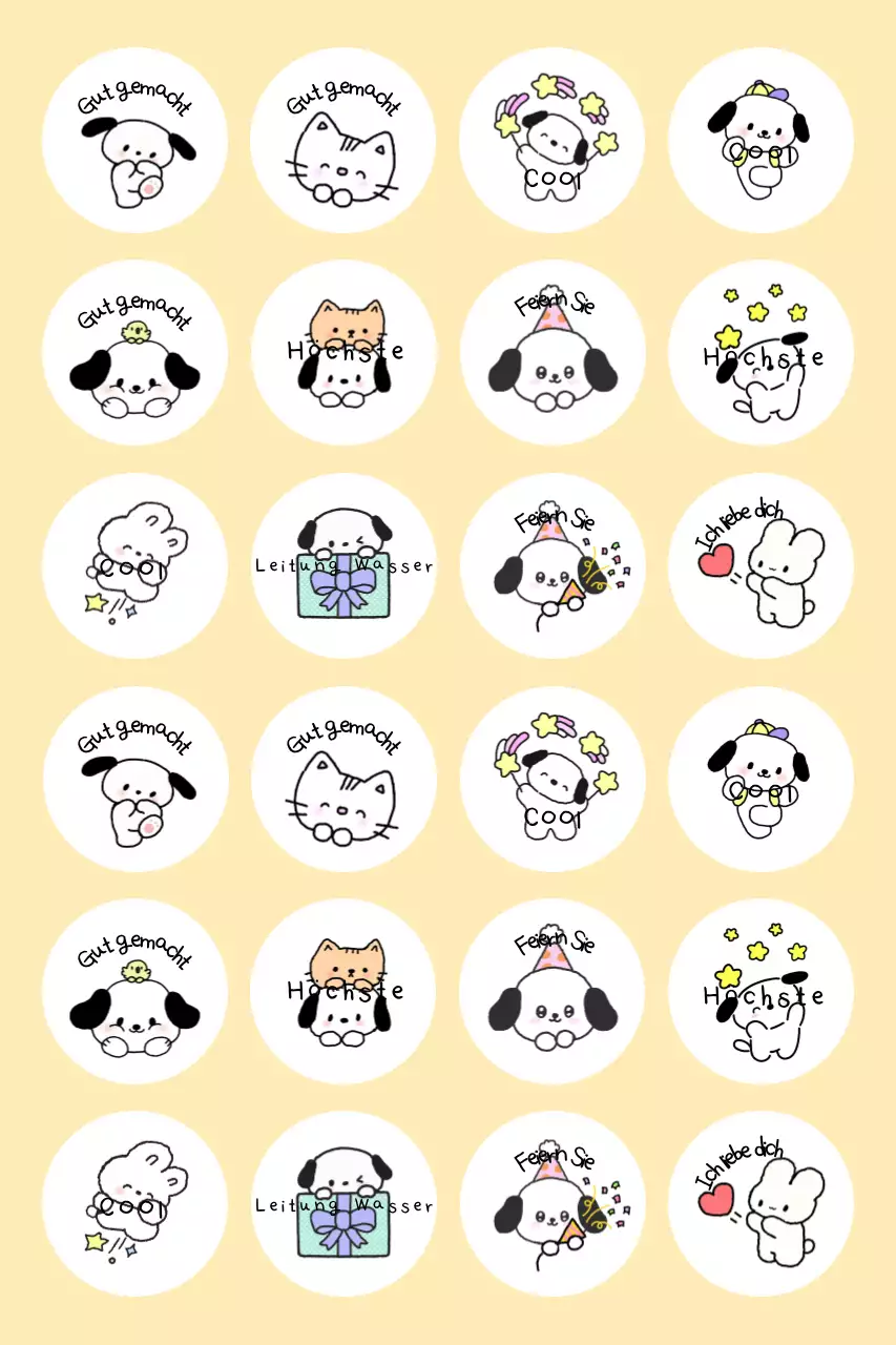 Beige süße Stickerwaren