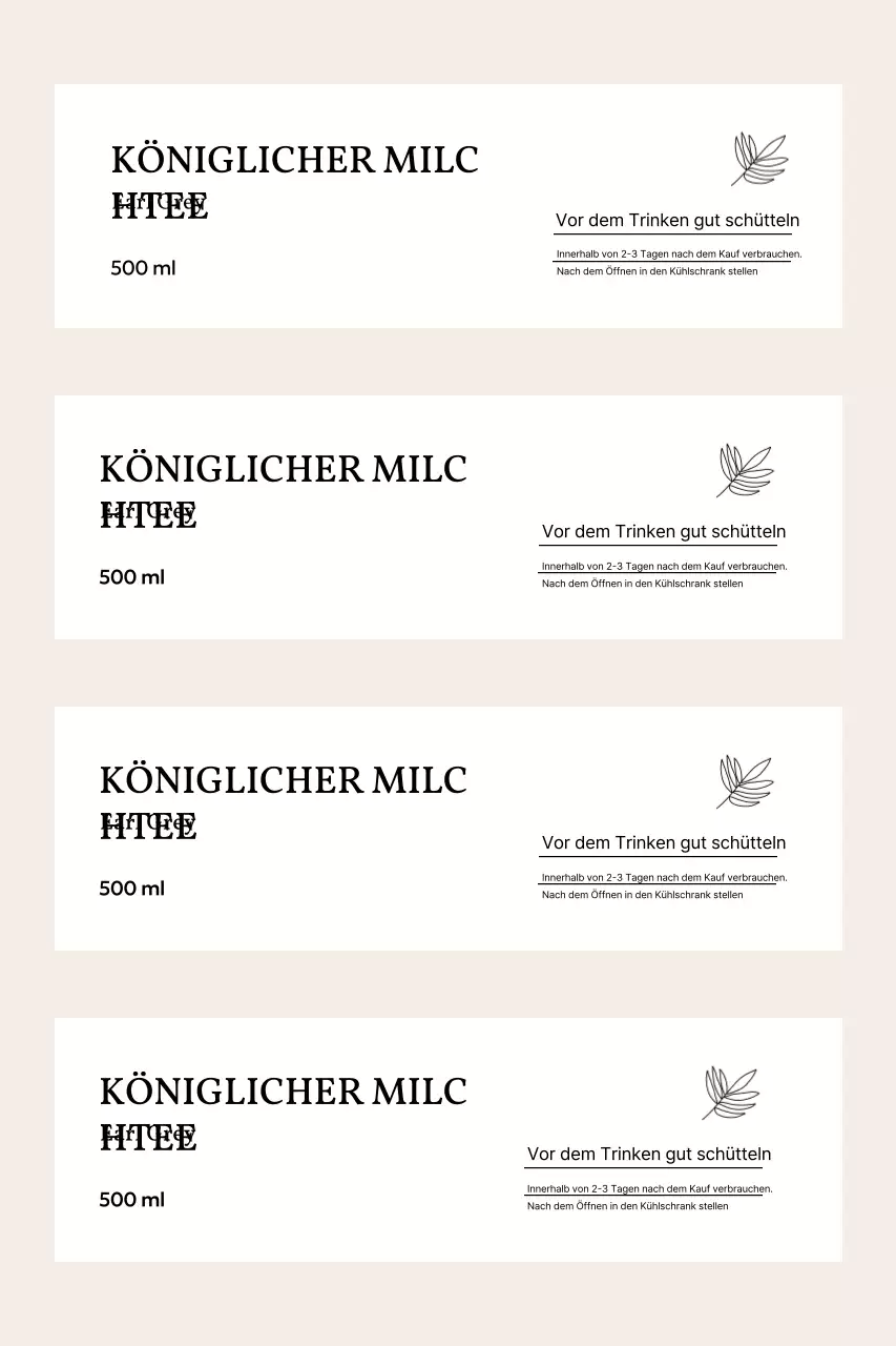 Beiges einfaches Getränkeetikett