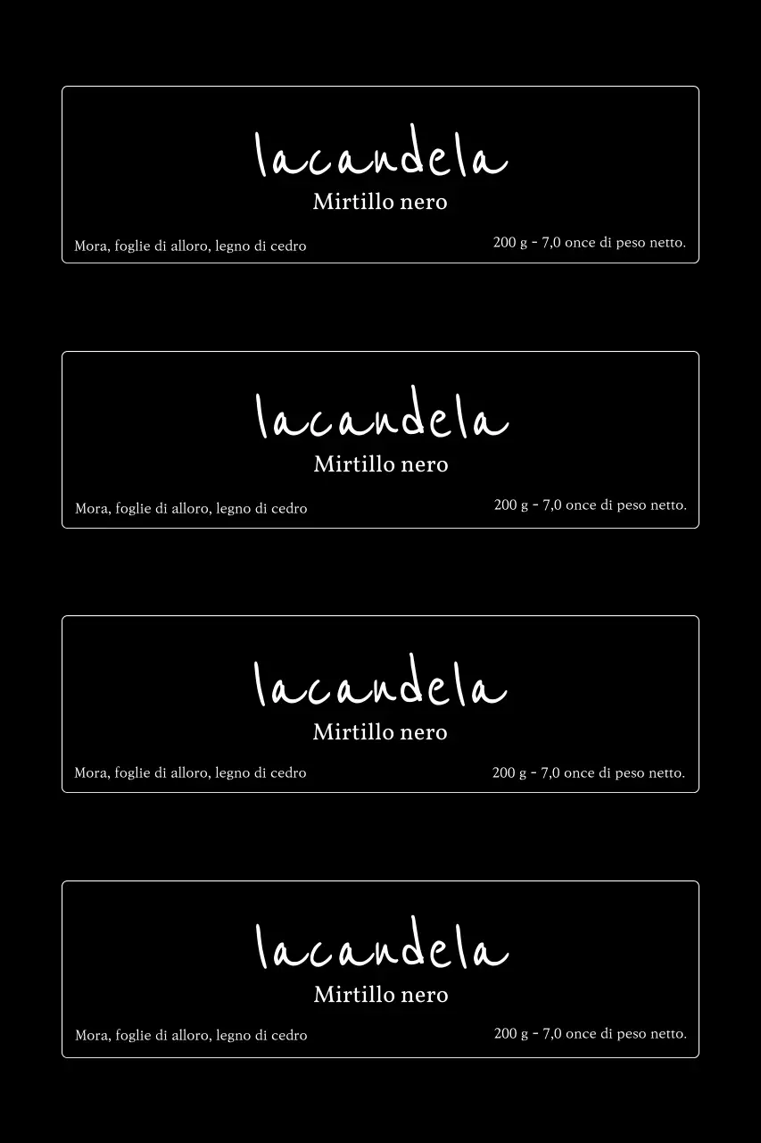 Pubblicità di candele semplici nere