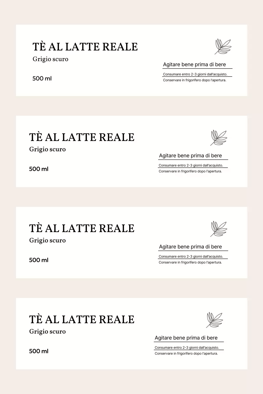 Etichetta per bevanda semplice beige