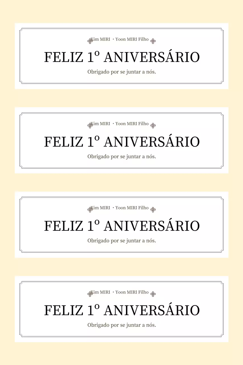 Convite de aniversário simples bege