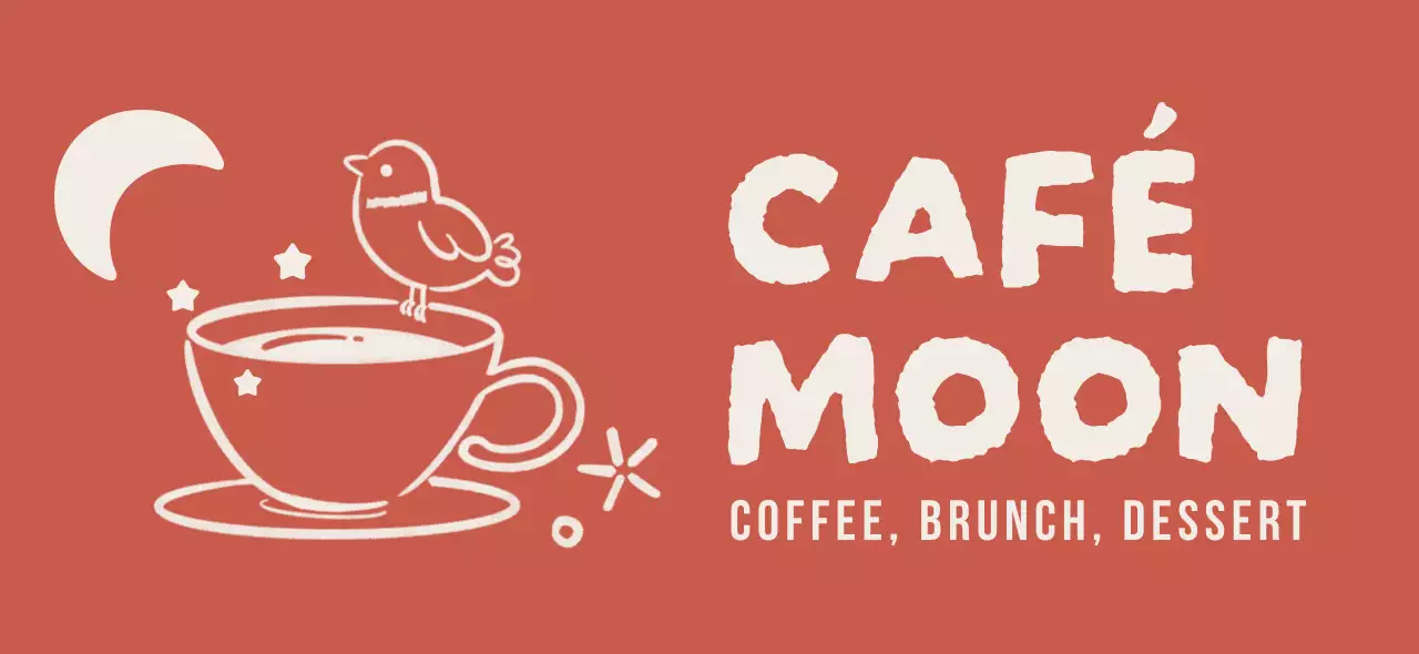 赤 シンプル カフェ ロゴテープ イラスト