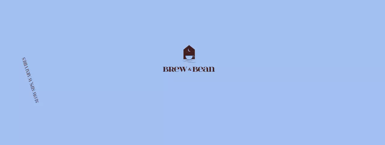 青 シンプル コーヒー ロゴ 単色イラスト