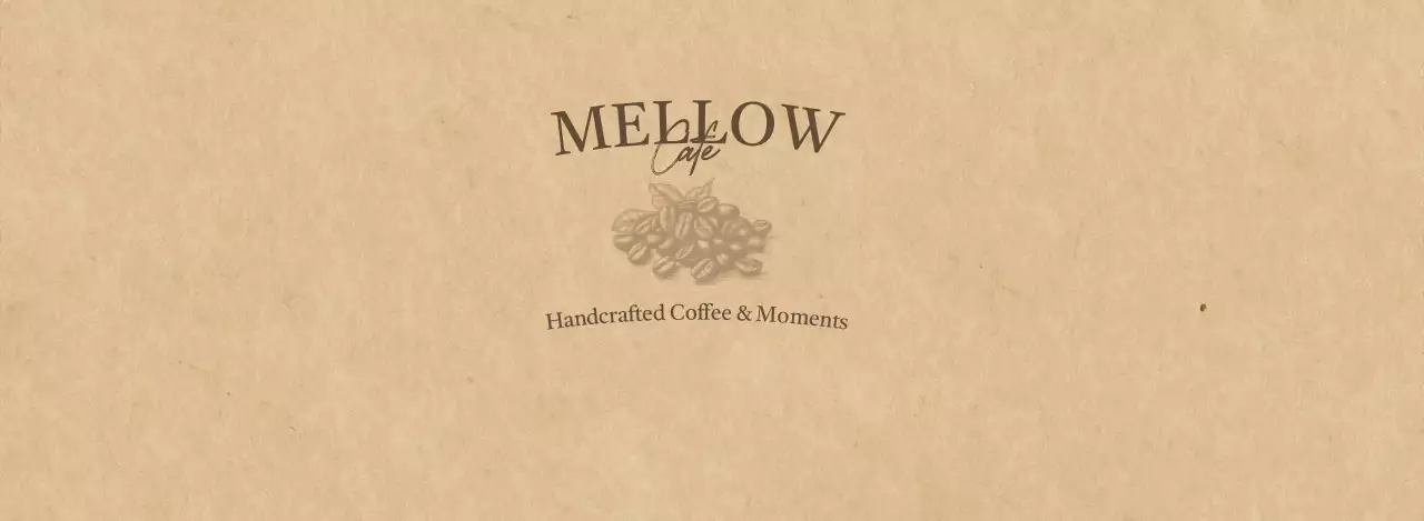 ベージュ クラフト カフェ ロゴ 単色イラスト