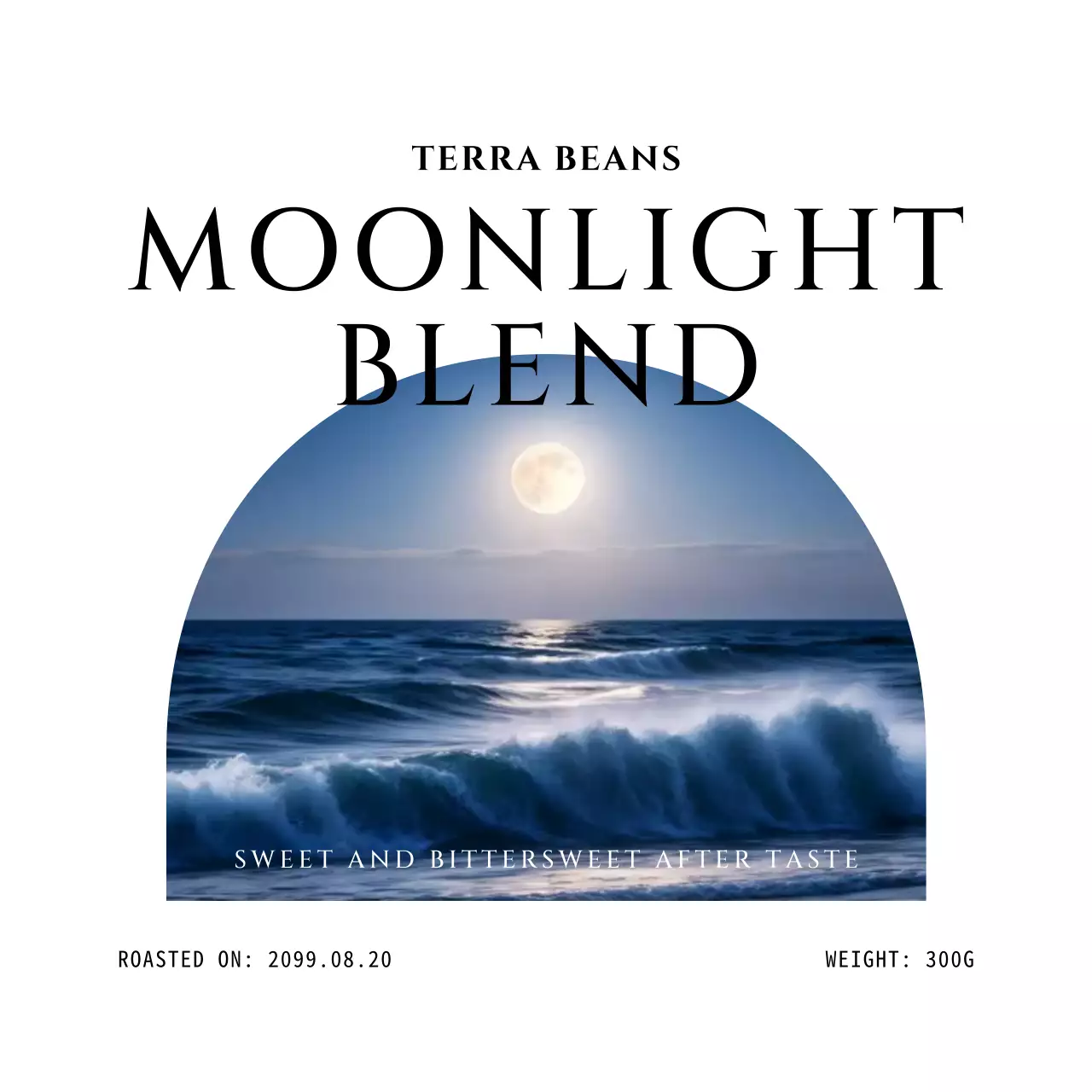 青 シンプル コーヒー ラベル コーヒー豆ラベル